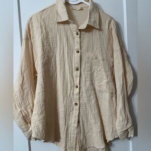 Altar'd State Beige Textured Top women’s‎ size S